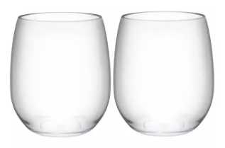 Stemless wineglasses for adhesive vinyl