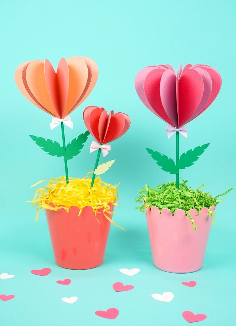 paper heart flowers