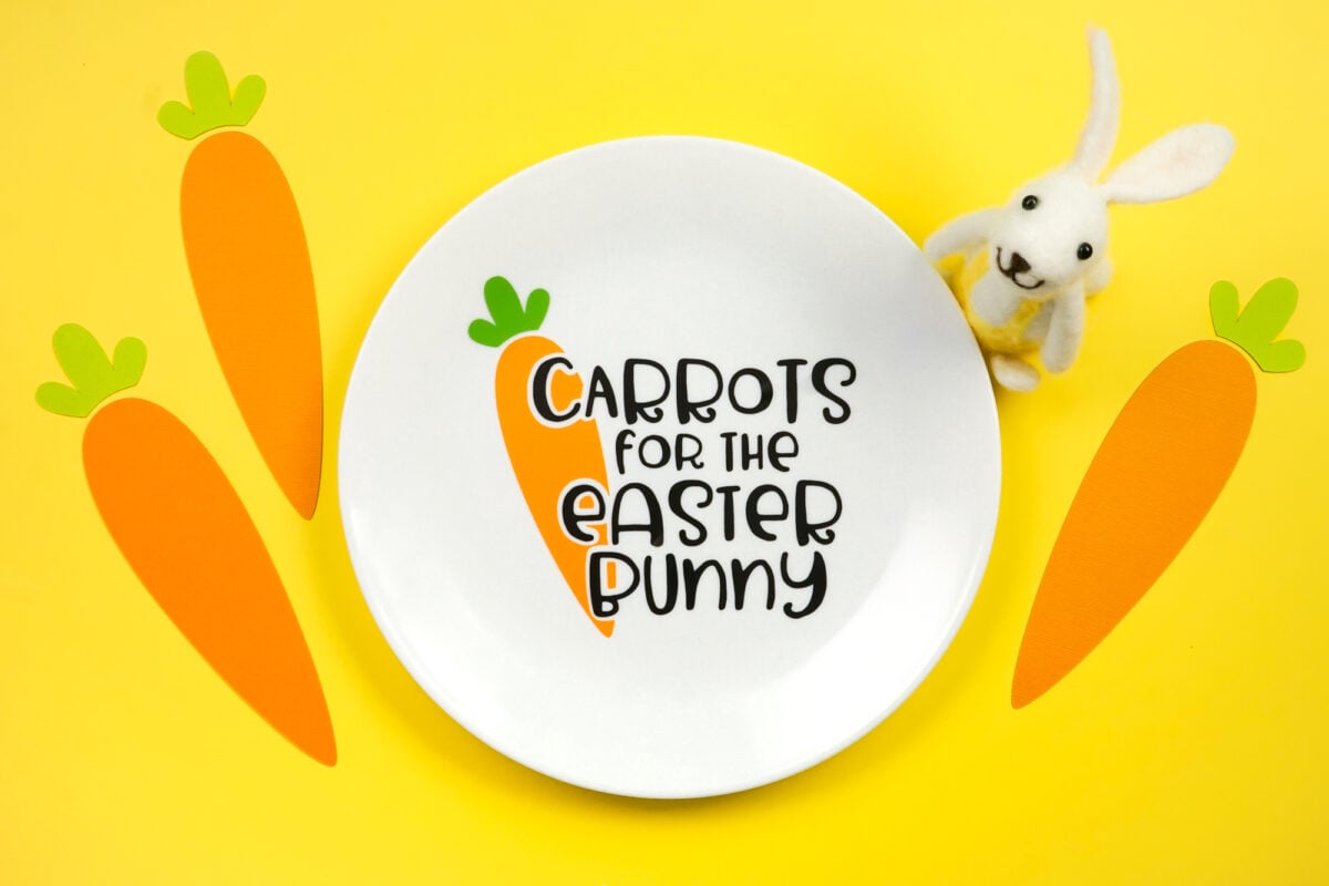 Carrots For The Easter Bunny Plate With The Cricut Hey Let S Make Stuff