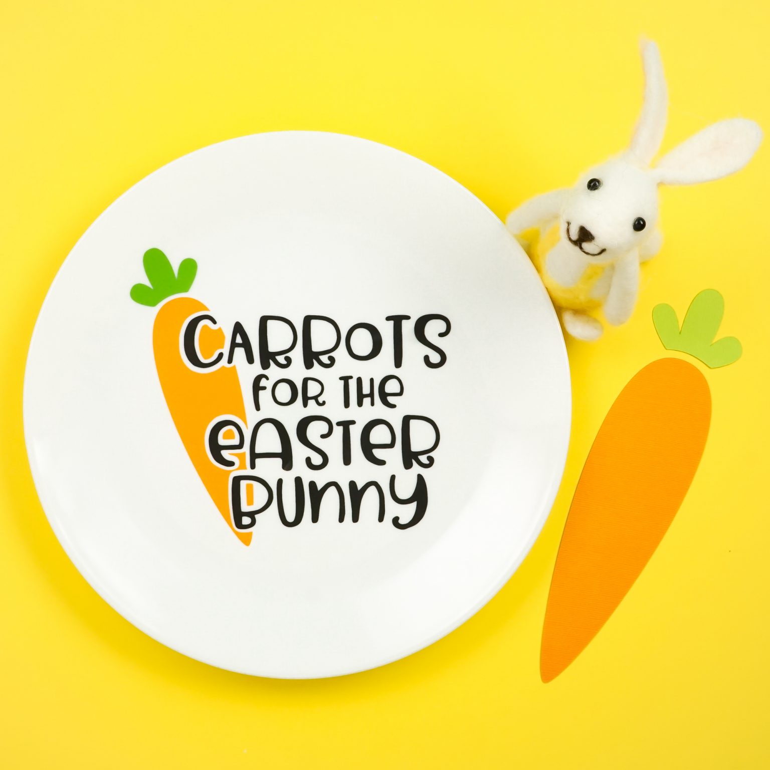 Carrots for the Easter Bunny Plate with the Cricut Hey, Let's Make Stuff