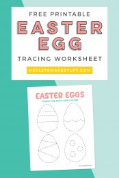 Grab this free egg tracing worksheet for a fun indoor coloring activity for the kids. It's great for practicing tracing skills, shapes, pencil grip, and coloring!