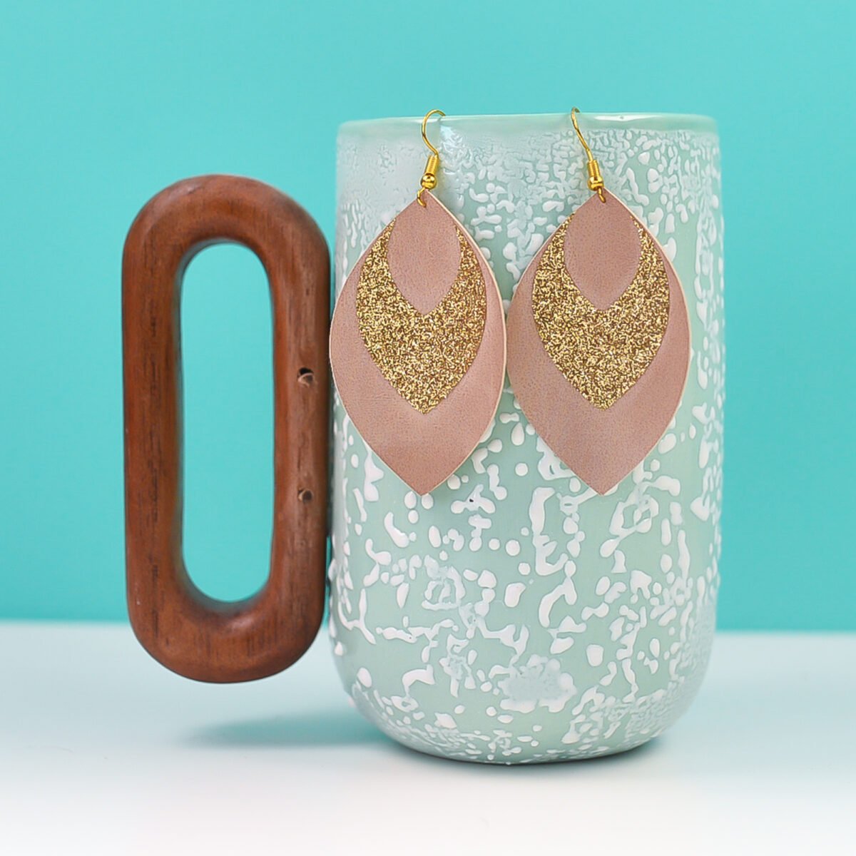 Glitter and Suede Cricut Earrings