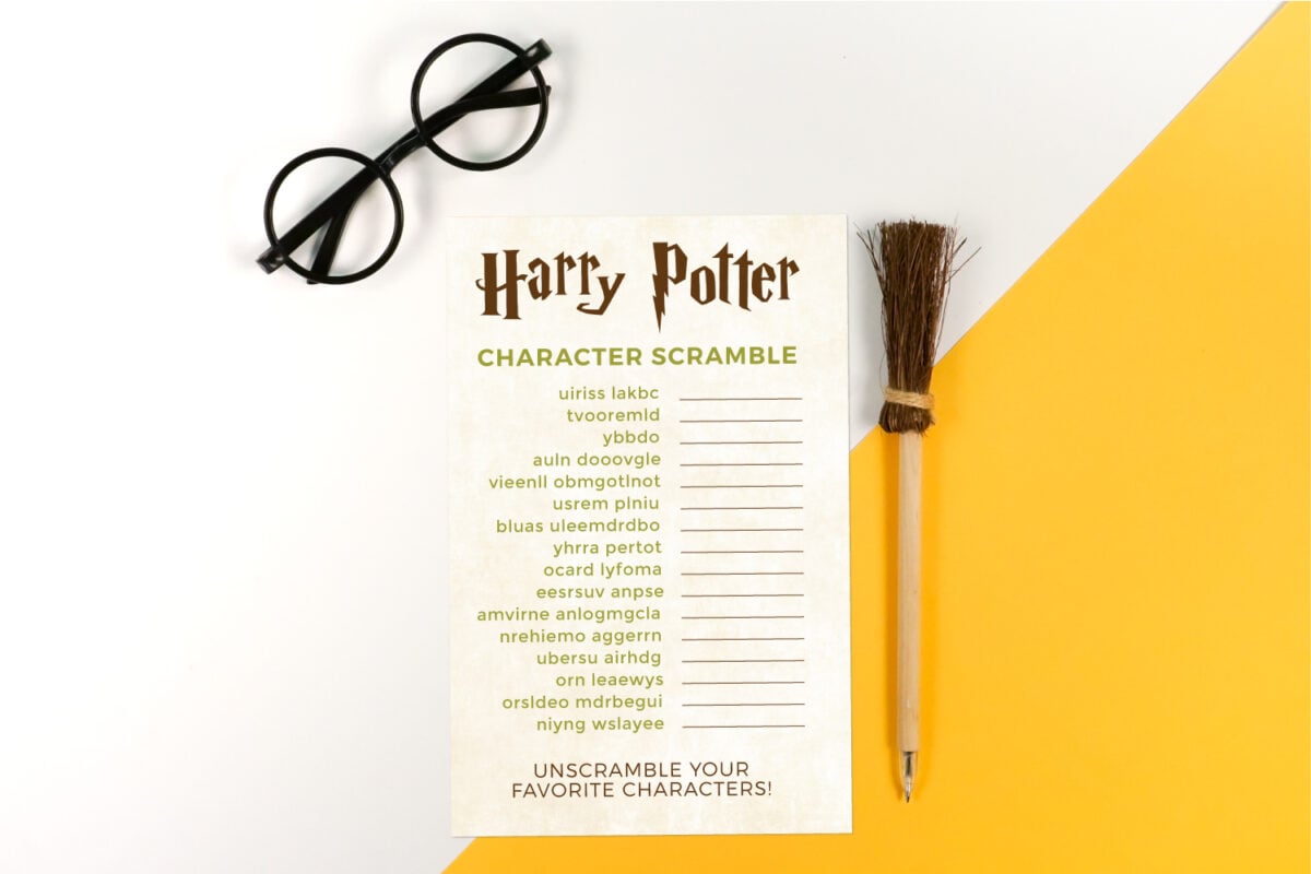 Printable Harry Potter Game: Character Scramble - Hey, Let's Make Stuff