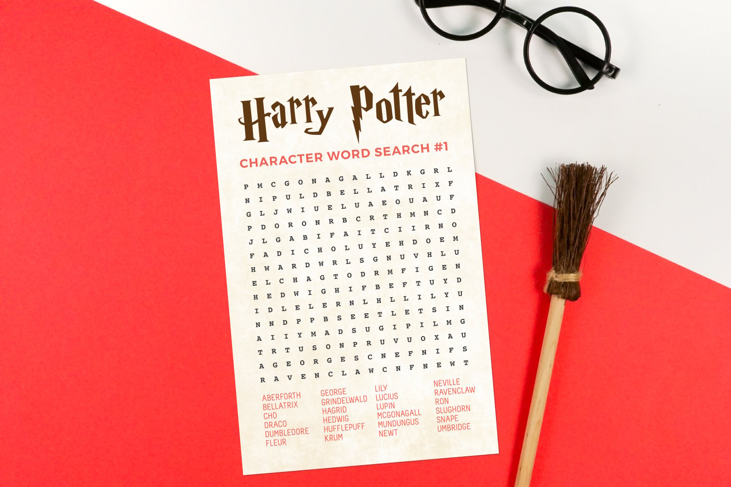 Printable Harry Potter Word Search with Characters Hey, Let's Make Stuff