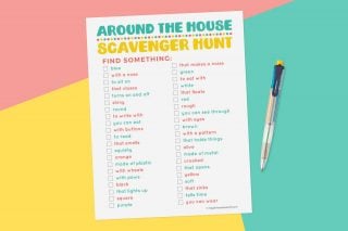 Printable Around the House Indoor Scavenger Hunt - Hey, Let's Make Stuff