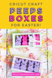 Give your Easter Peeps a nice little home with this Easter treat box made with your Cricut Explore or Cricut Maker! Get the free SVG for this fun Cricut Easter craft, perfect for Easter baskets and spring-themed gifts.