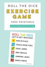 Keep your kids moving when they're stuck inside with this simple roll the exercise dice game! This game requires minimal materials so it's easy for everyone to get some exercise!