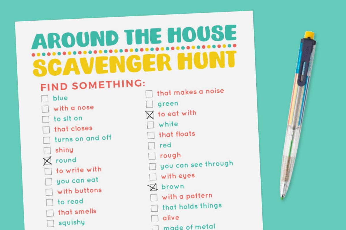 Printable Around the House Indoor Scavenger Hunt Hey, Let's Make Stuff