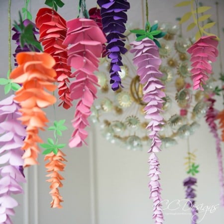 paper craft ideas hanging wisteria