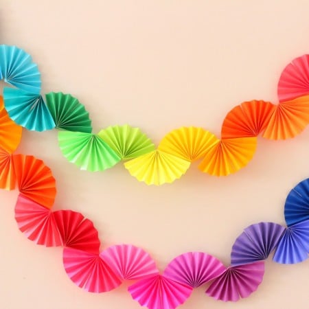 rainbow fan garland craft