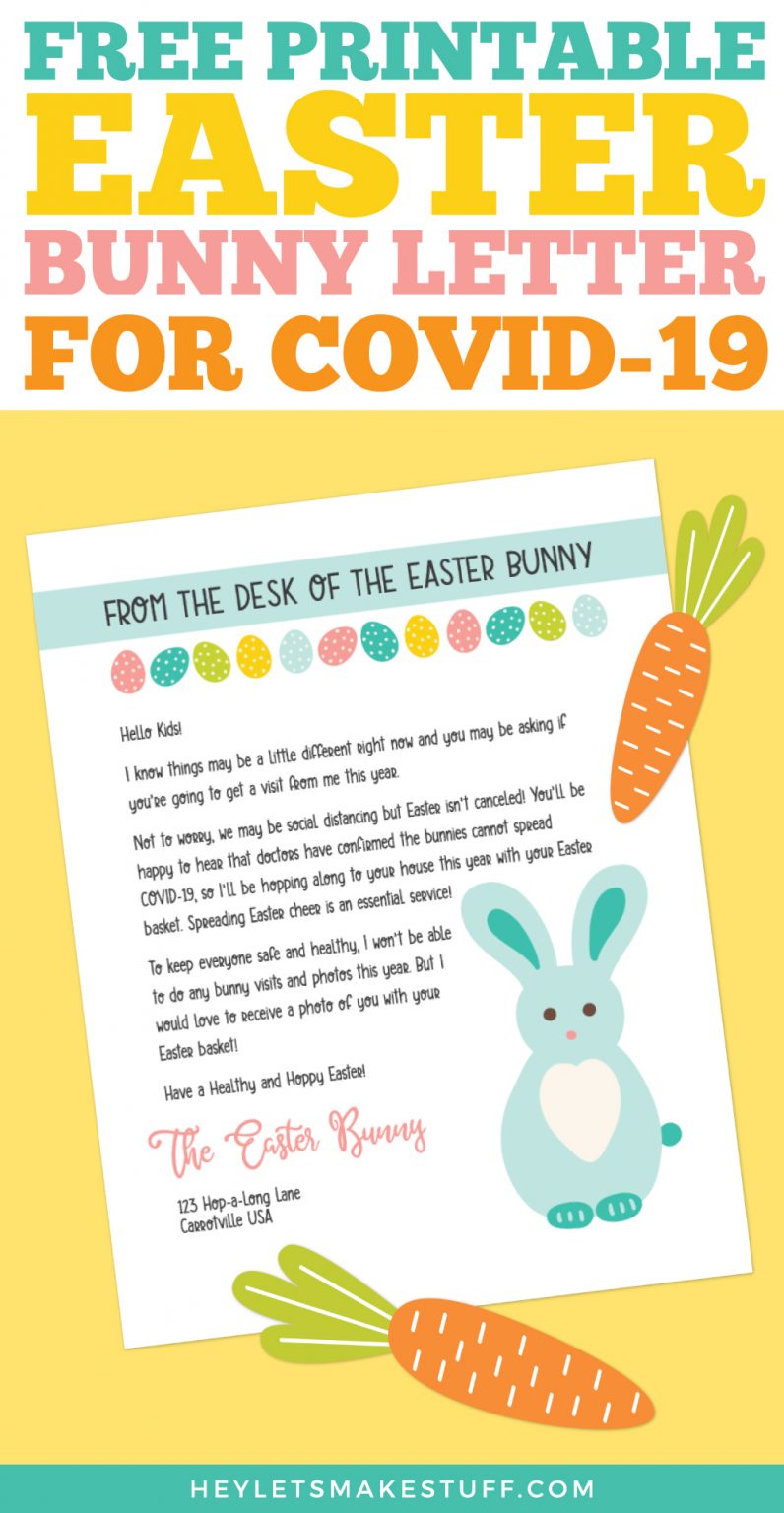 Printable Easter Bunny Letter During COVID-19 - Hey, Let's Make Stuff