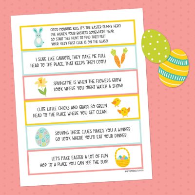 Easter Scavenger Hunt with Free Printable Clues | Find the Easter Basket!