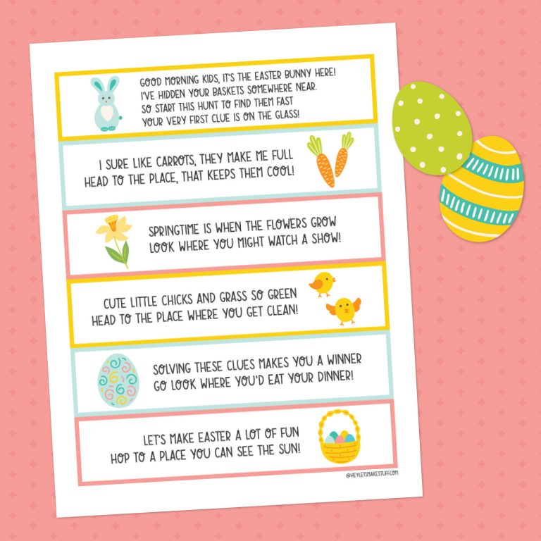 Easter Scavenger Hunt With Free Printable Clues Find The Easter Basket