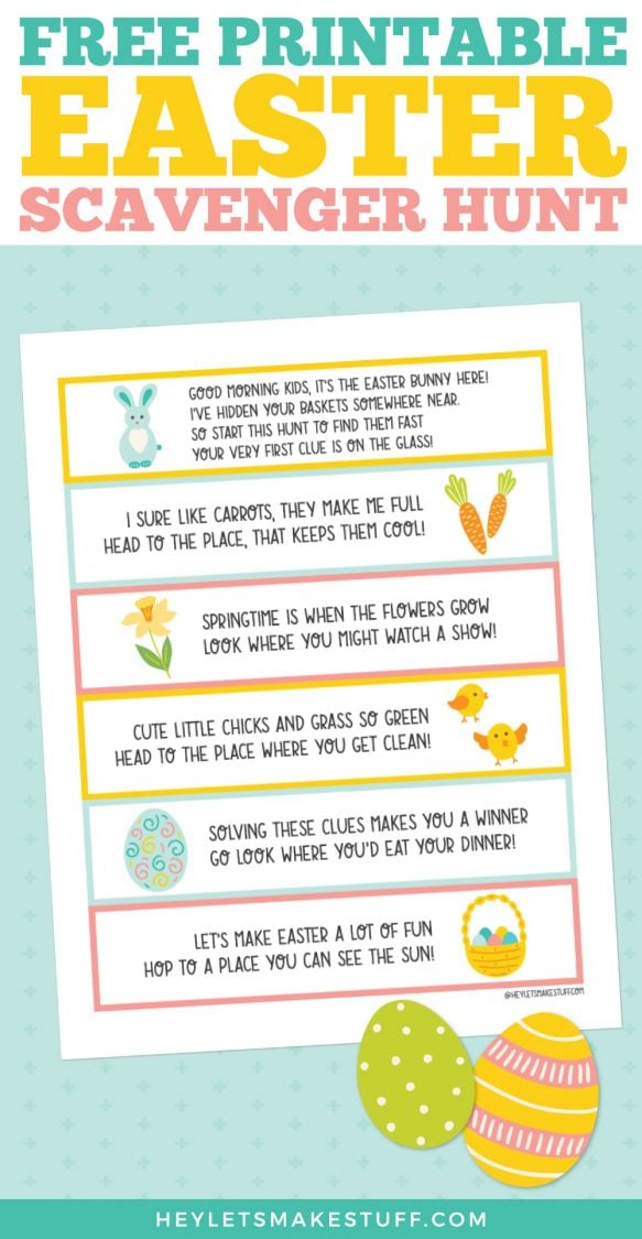 Easter Scavenger Hunt Free Printable Clues Hey Let S Make Stuff