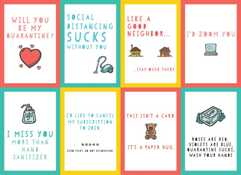 Funny Printable Quarantine Cards for Social Distancing - Hey, Let's ...