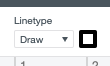 Cricut Design Space: Linetype menu showing draw selected