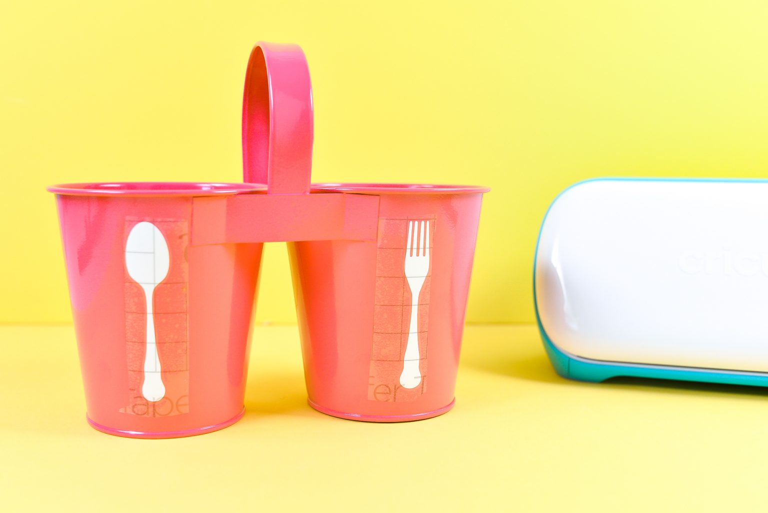 DIY Utensil Caddy Beginner Cricut Craft Hey, Let's Make Stuff