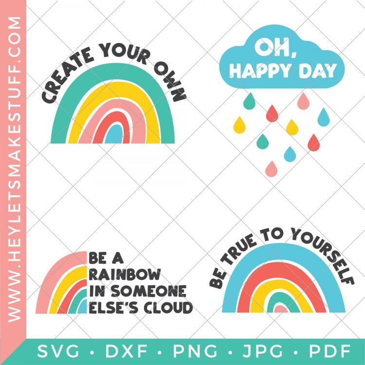 Download Happy Rainbow Svg File Bundle Hey Let S Make Stuff SVG, PNG, EPS, DXF File