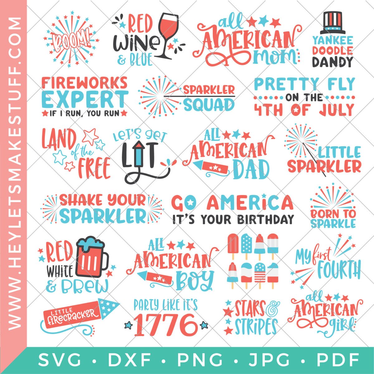 Download 4th of July Cut Files for Cricut or Silhouette - Hey, Let's Make Stuff