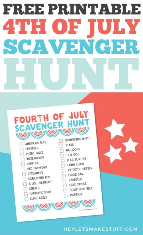 Printable 4th of July Scavenger Hunt - Hey Let's Make Stuff