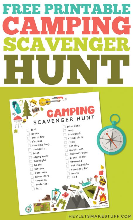 Free Printable Camping Scavenger Hunt - Hey Let's Make Stuff
