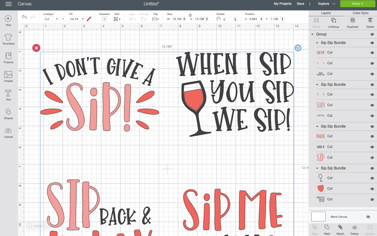 Upload the SVG bundle to Cricut Design Space