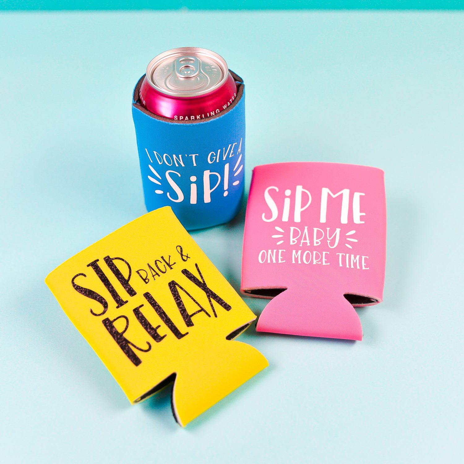 How to Make Cricut Can Koozies with Iron on Vinyl - Hey, Let's