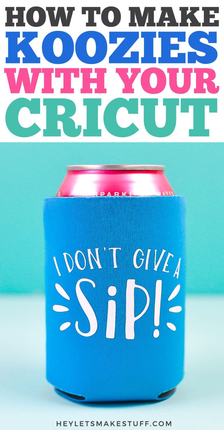 How to Make Cricut Can Koozies with Iron on Vinyl Hey, Let's Make Stuff