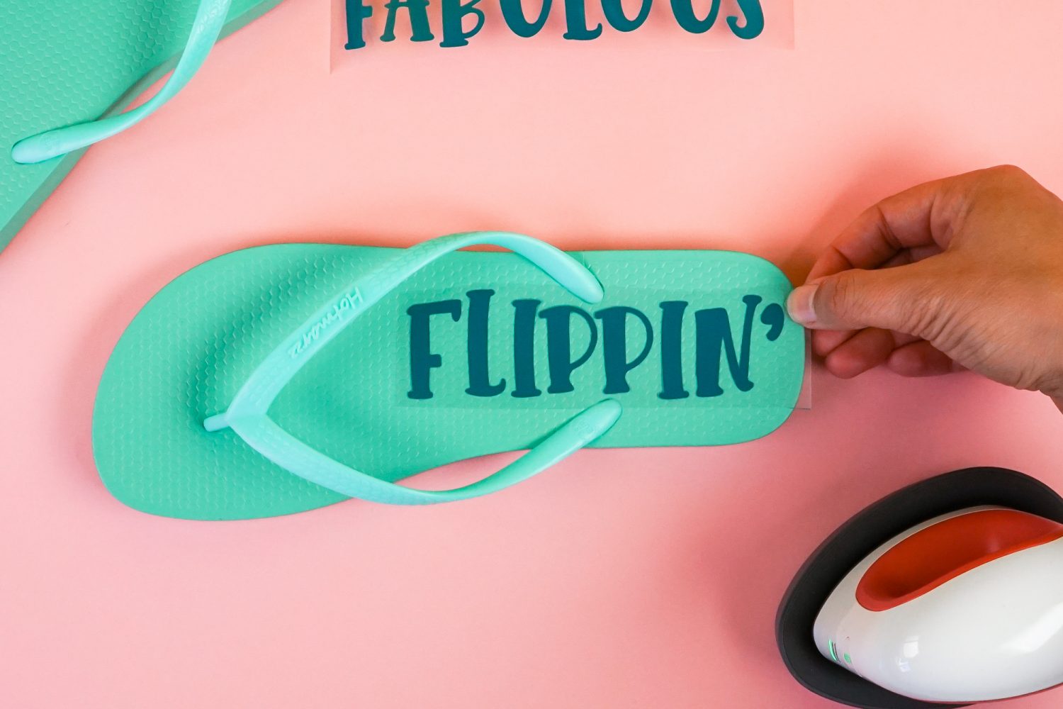 How to Make Cricut Flip Flops with Iron On Vinyl - Hey, Let's Make Stuff