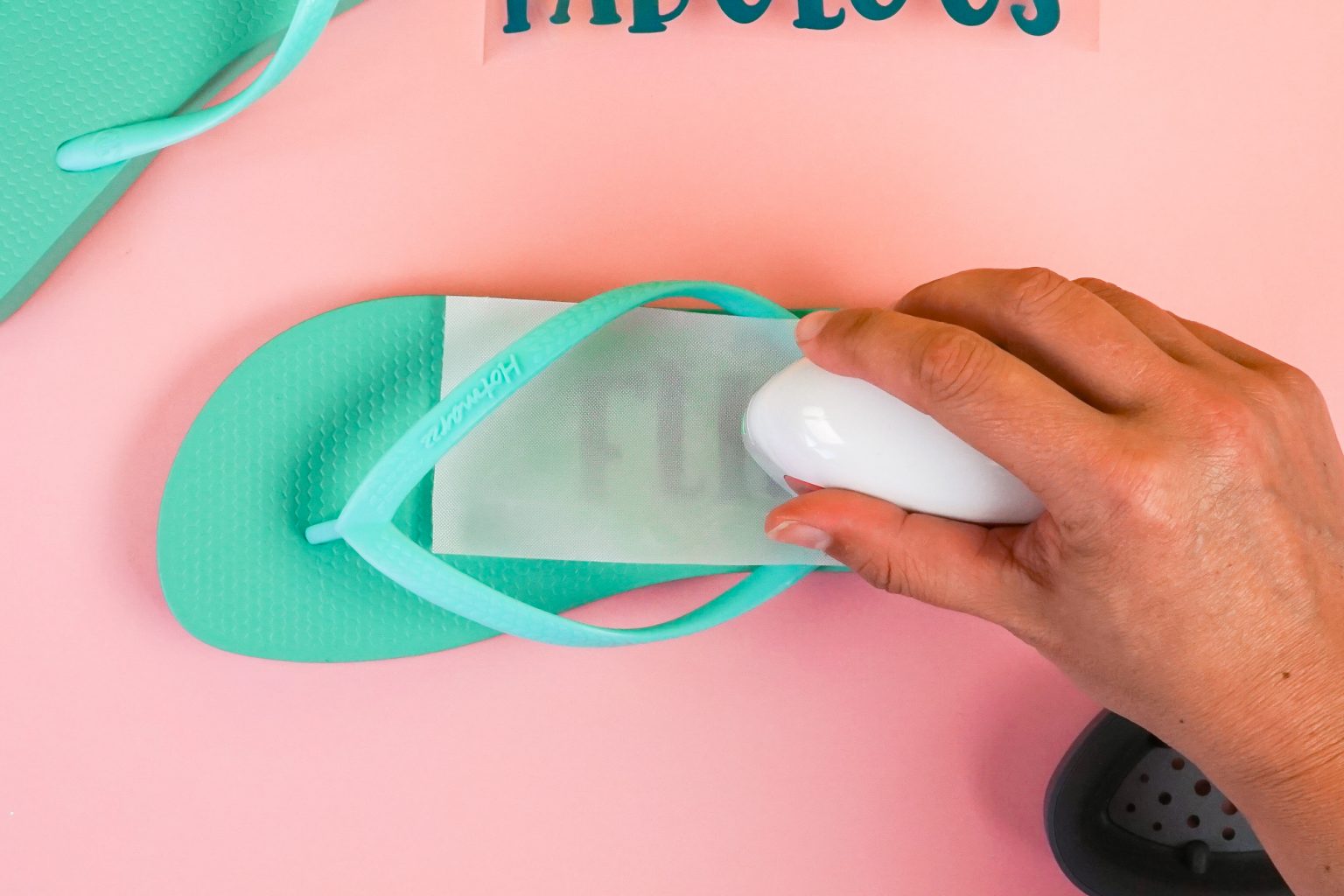 How to Make Cricut Flip Flops with Iron On Vinyl - Hey, Let's Make Stuff