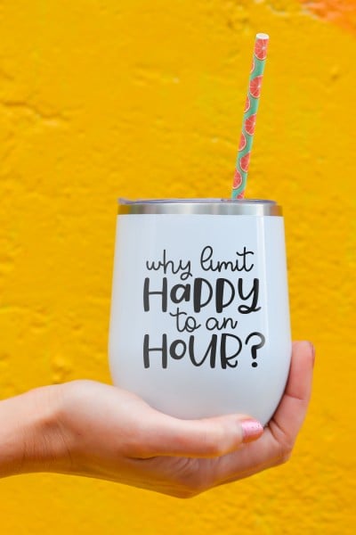 happy hour SVG on drink glass