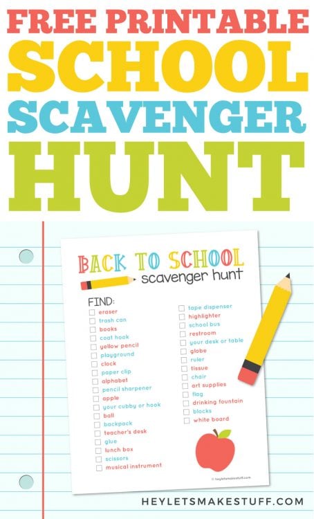 Free Printable School Scavenger Hunt for the Classroom