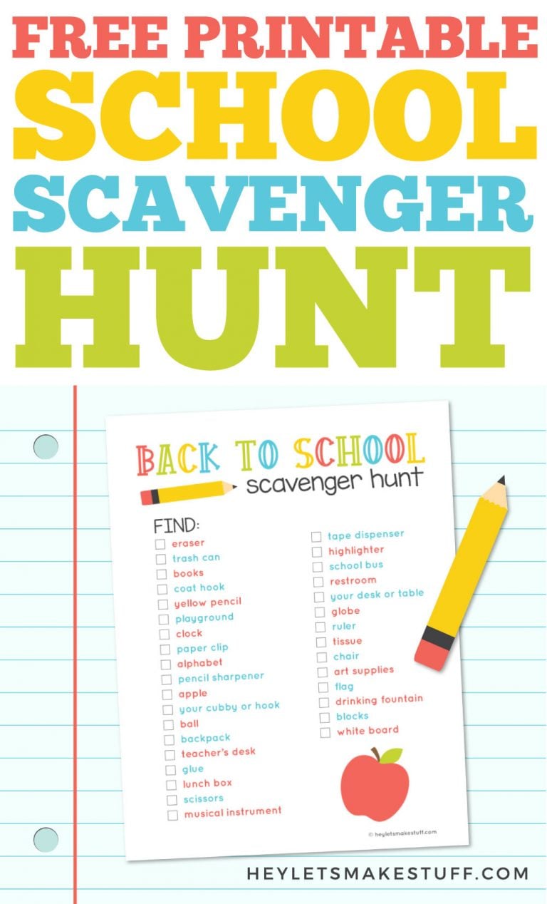 Free Printable School Scavenger Hunt for the Classroom