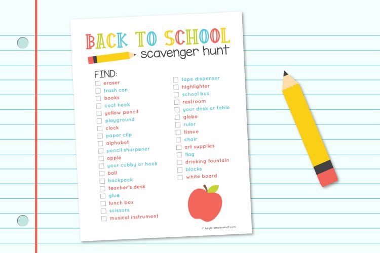 Free Printable School Scavenger Hunt for the Classroom