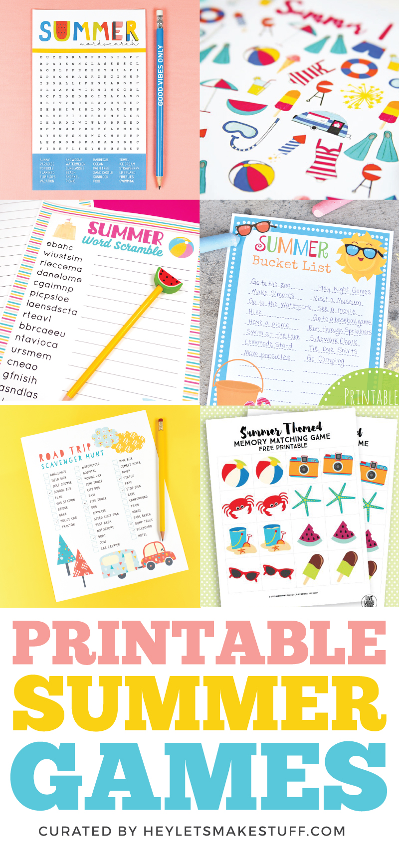 20 Printable Summer Games to Keep you Cool Hey Let's Make Stuff