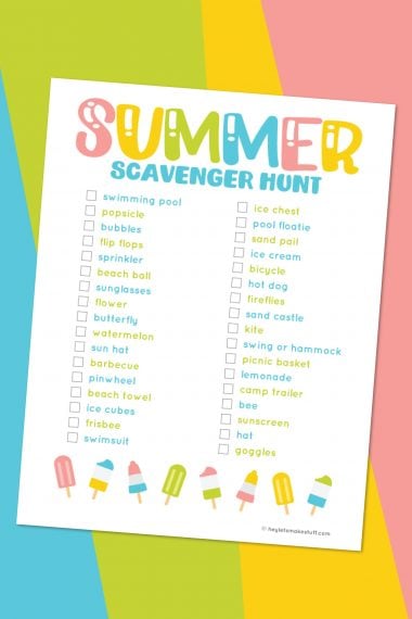 Summer is in full swing! This free printable summer scavenger hunt is perfect for keeping the kids busy during the long lazy days of summer!