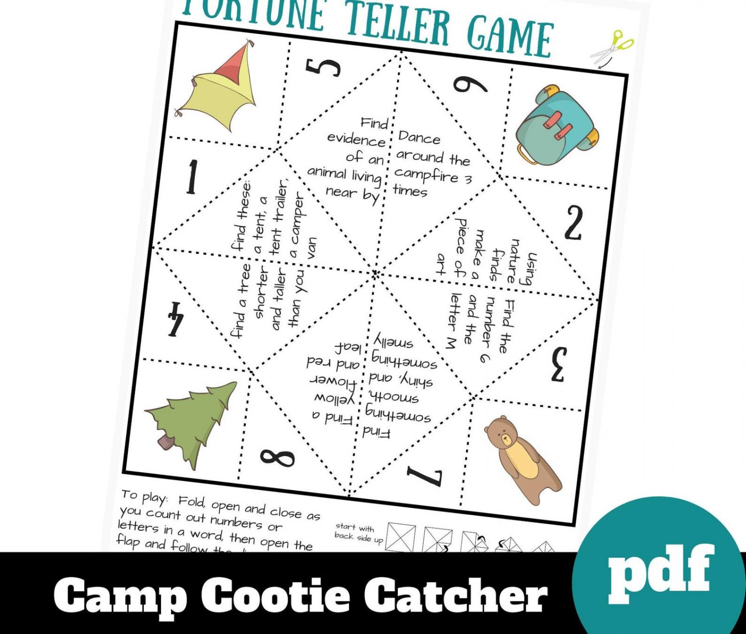 cootie catcher summer game