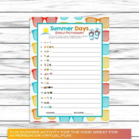 printable summer emoji game