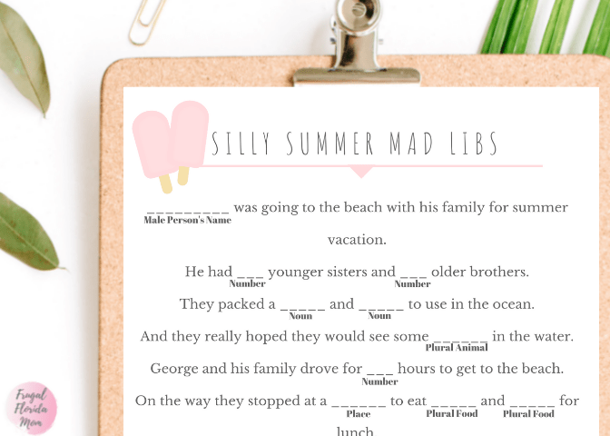 summer mad libs printable