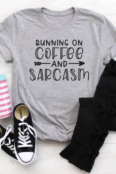 coffee and sarcasm SVG t-shirt and outfit
