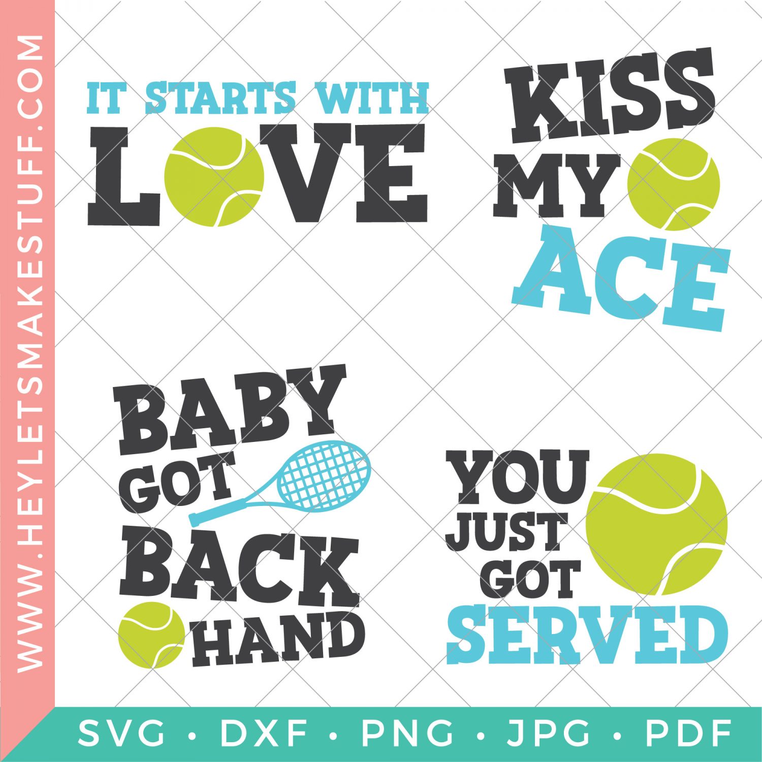 four tennis SVG files