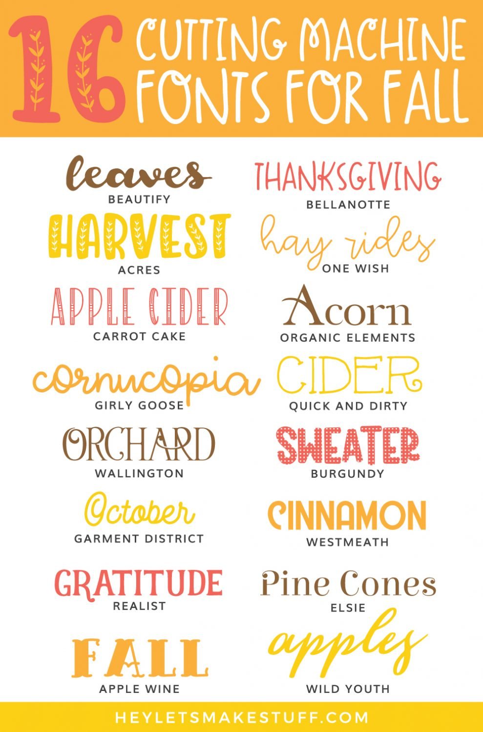 Cutting Machine Fonts for Fall pin image