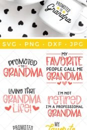 grandparents SVG files and mockup on mugs
