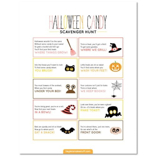 Free Printable Halloween Candy Scavenger Hunt | LaptrinhX