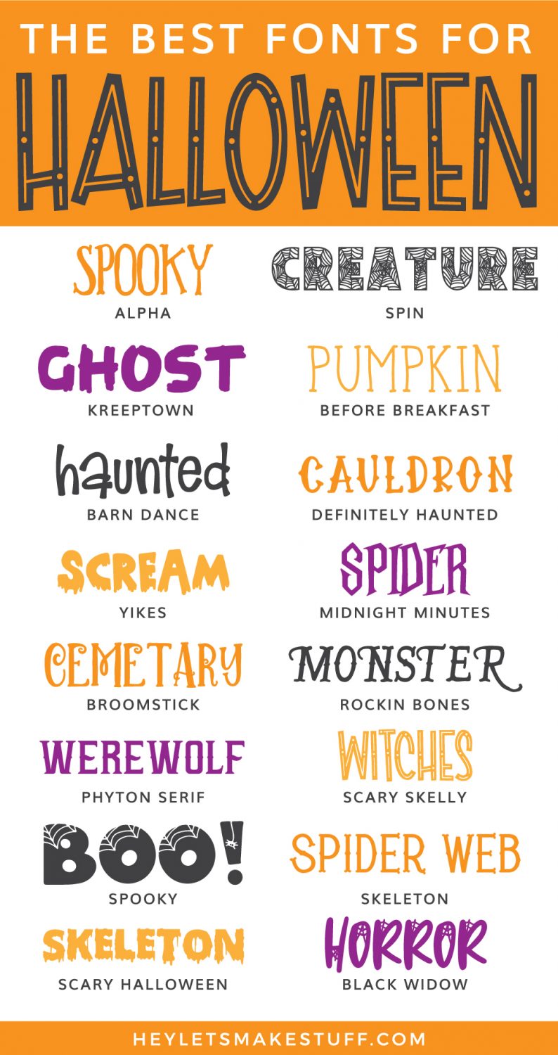 Halloween fonts pin image