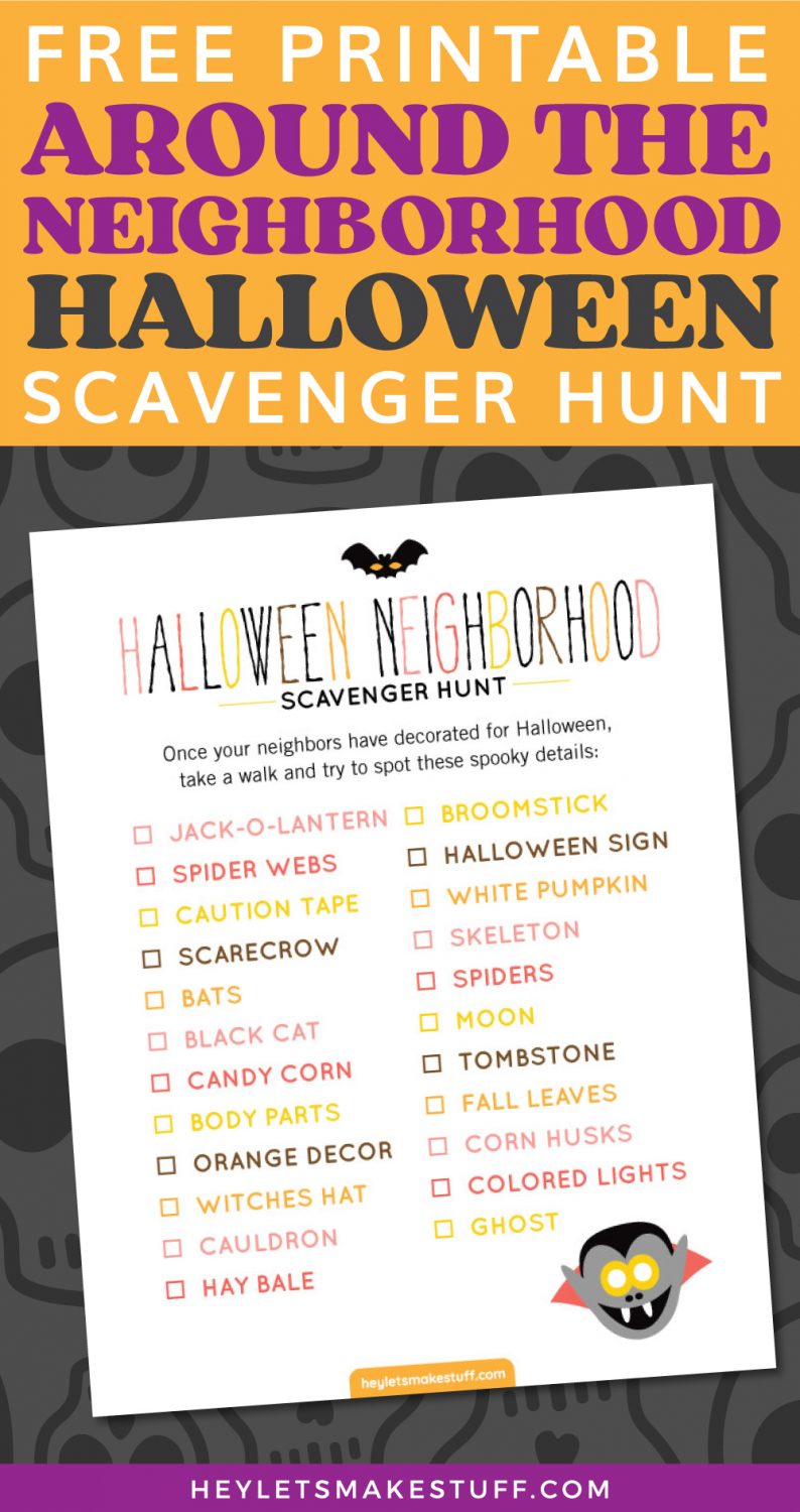 Free Printable Neighborhood Halloween Scavenger Hunt