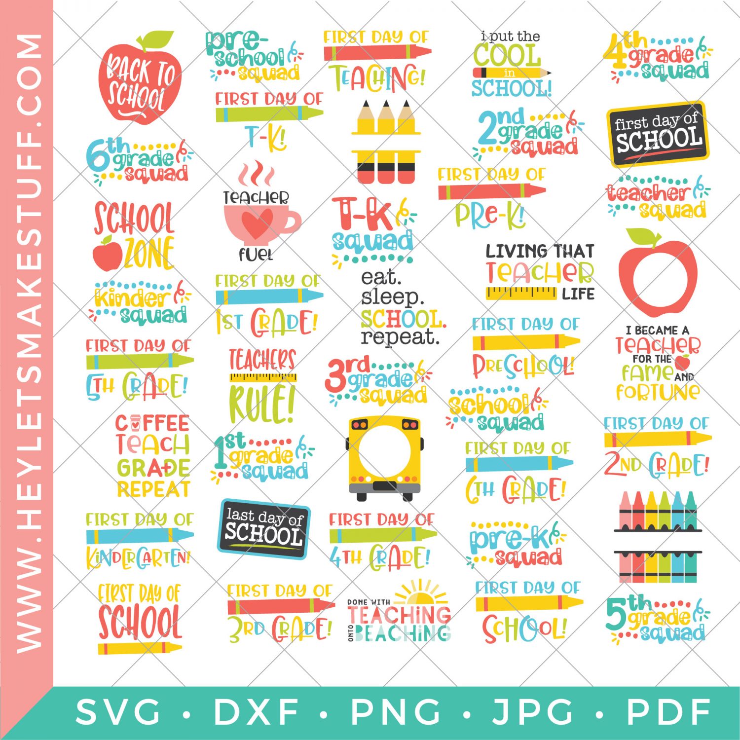 school SVG bundle - 41 school SVG files