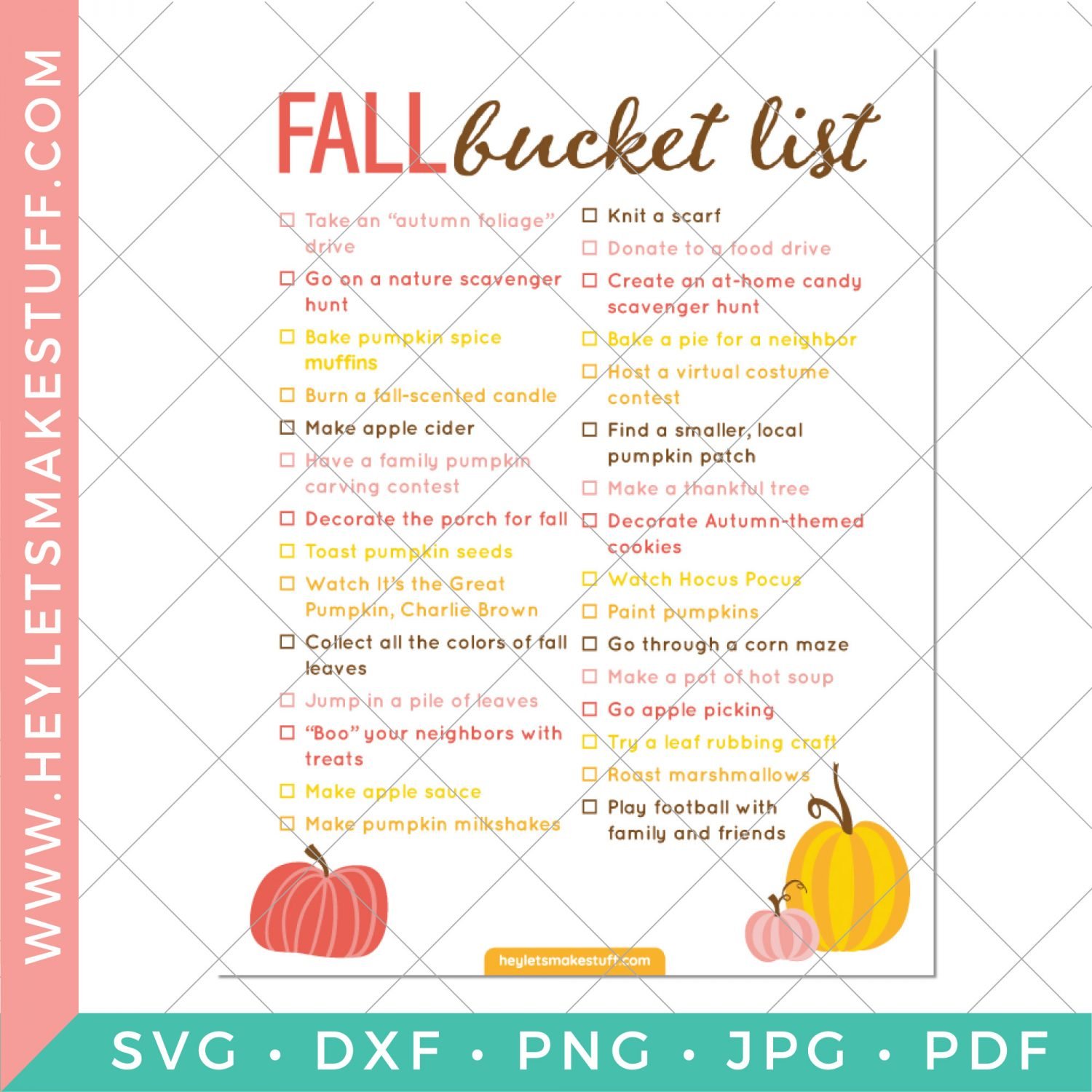 Printable Fall Bucket List 