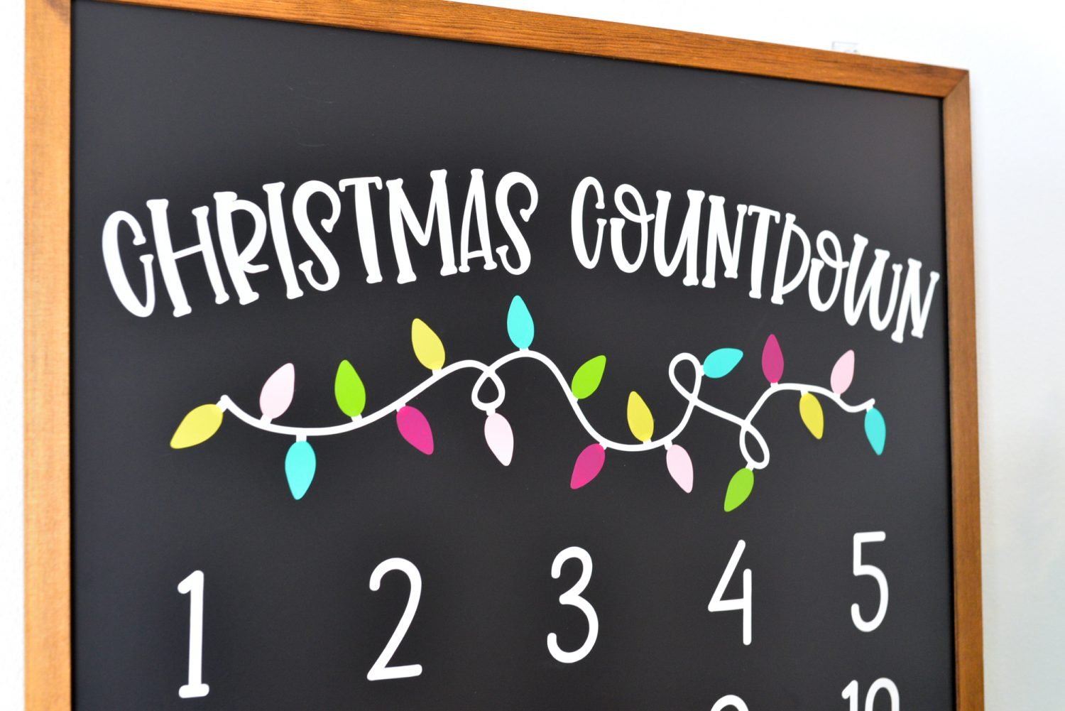 Closeup of Christmas Countdown Calendar.