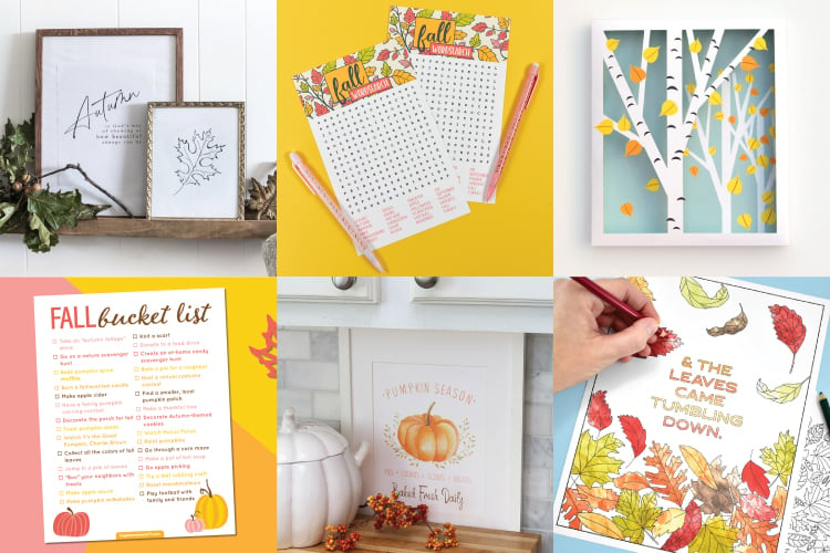 free fall printables collage